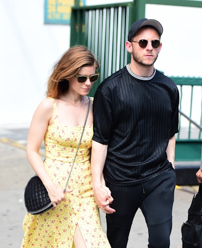 NEW YORK, NY - MAY 15:  (Exclusive Coverage) Actress Kate Mara and Jamie Bell  are seen walking in s...
