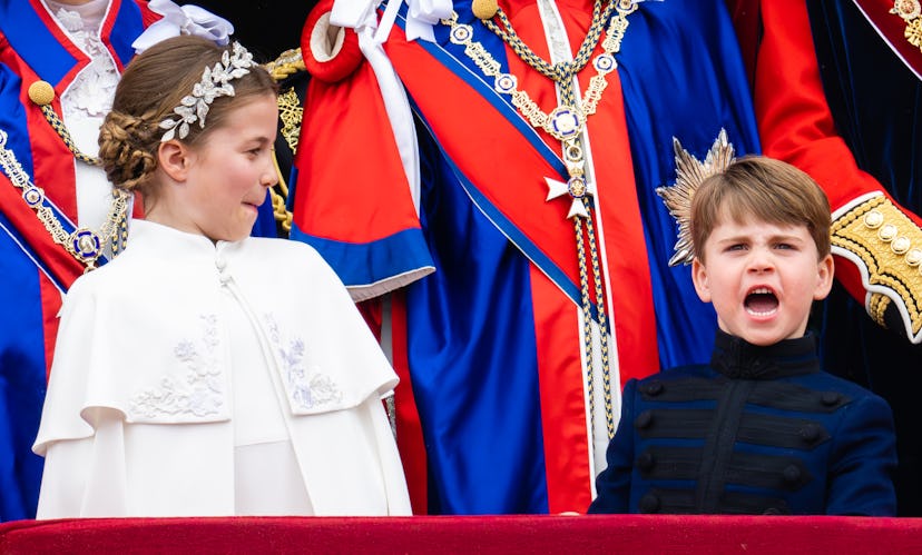 Princess Charlotte kept a close watch on her little brother.
