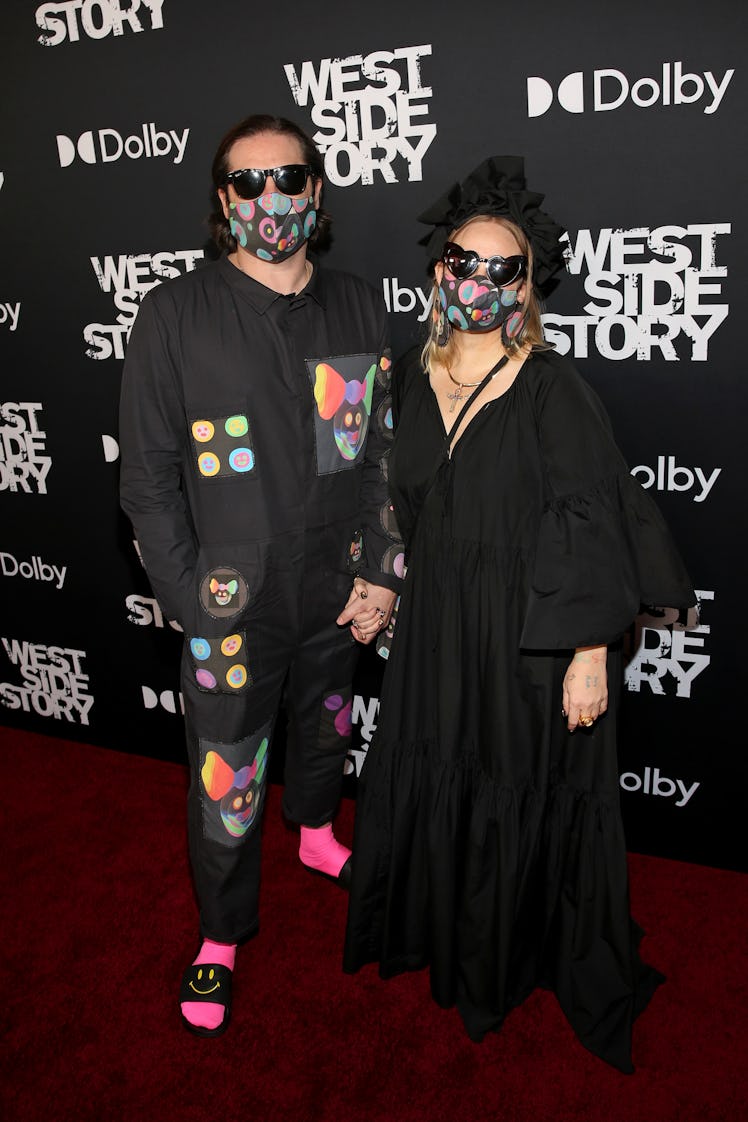 Sia (R) and guest attends the Los Angeles premiere of West Side Story, held at the El Capitan Theatr...