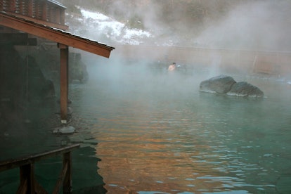 Kai-No-Sawara Onsen at Kusatsu, the largest natural hot spring in Japan