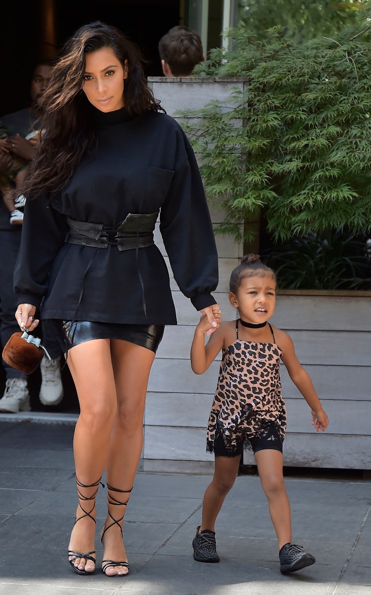 Kim Kardashian and North West are seen in Tribeca on August 29, 2016 in New York City.  