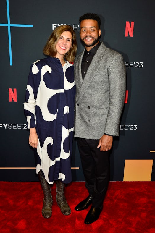 Alexandra Patsavas and Kris Bowers at Netflix event for Bridgerton’s ‘Queen Charlotte’