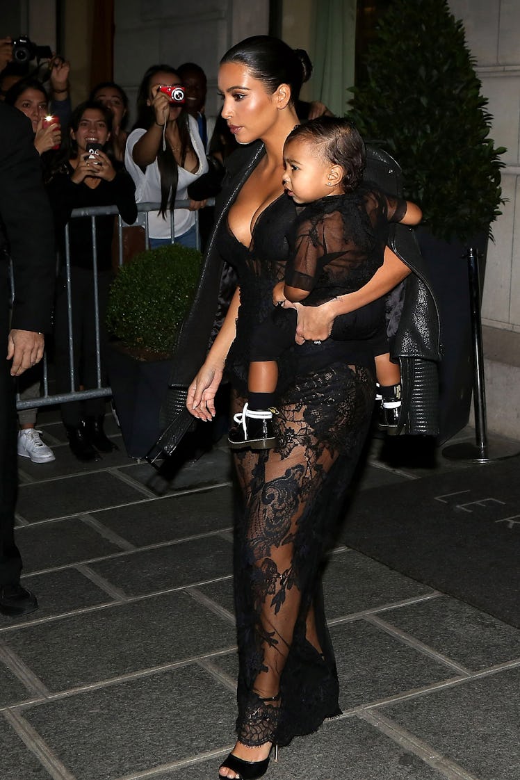 Kim Kardashian and North West leave the 'Art District' apartments 