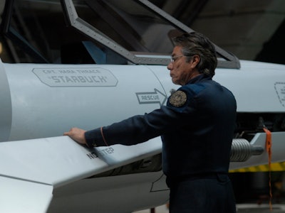 BATTLESTAR GALACTICA -- Airdate 4/11/08 -- "Six Of One" Episode 404 -- Pictured; Edward James Olmos ...