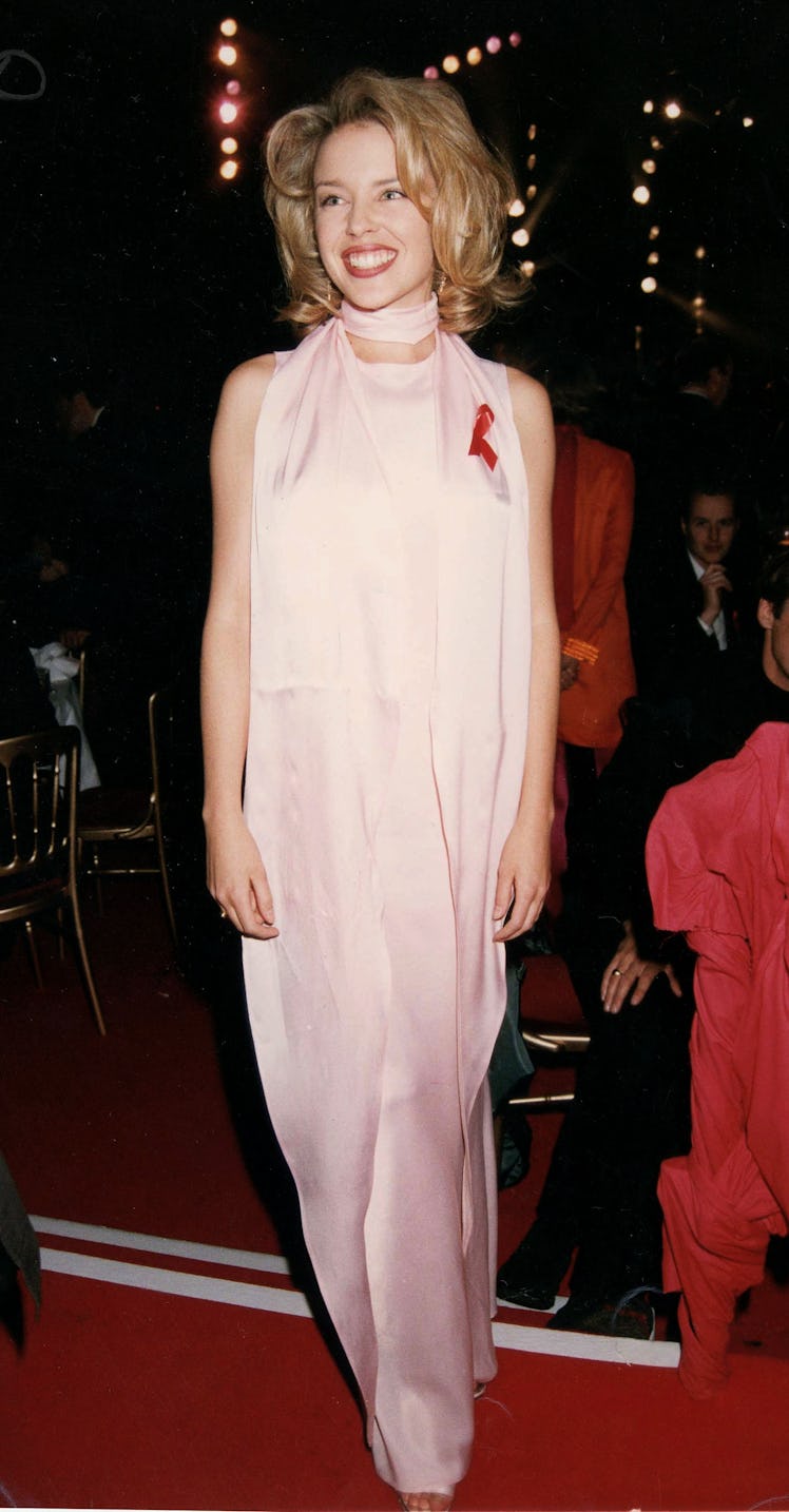 Kylie Minogue attends the BRIT Awards on November 08, 1997 in London.