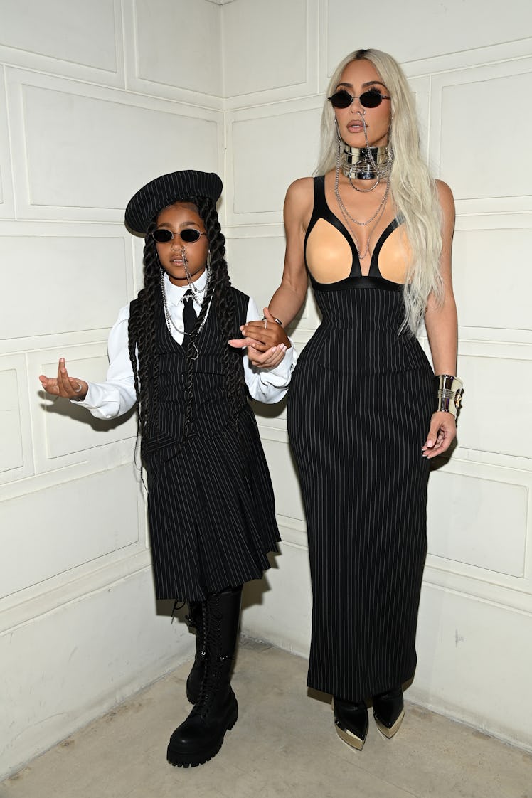 North West and Kim Kardashian attend the Jean-Paul Gaultier Haute Couture Fall Winter 2022 2023 show...