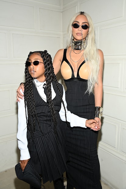 North West and Kim Kardashian attend the Jean-Paul Gaultier Haute Couture Fall Winter 2022 2023 show...
