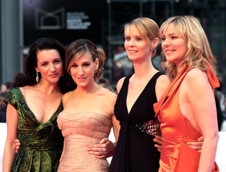 Actresses Kristin Davis, Sarah Jessica Parker, Cynthia Nixon and Kim Catrall attend the premiere of ...