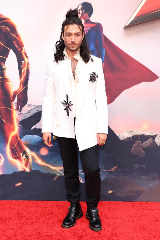 HOLLYWOOD, CALIFORNIA - JUNE 12: Ezra Miller attends the Los Angeles premiere of Warner Bros. "The F...