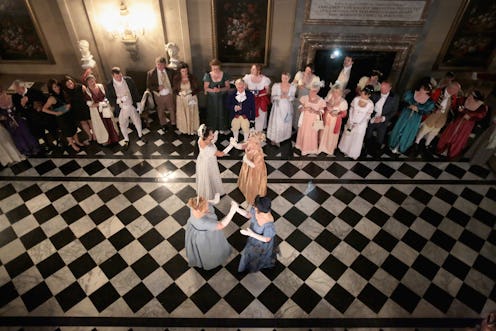 CHATSWORTH, ENGLAND - JUNE 22:  Guests watch a display of regency dancing during the Pride and Preju...