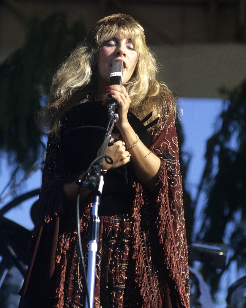 Stevie Nicks performing with Fleetwood Mac in 1977. 