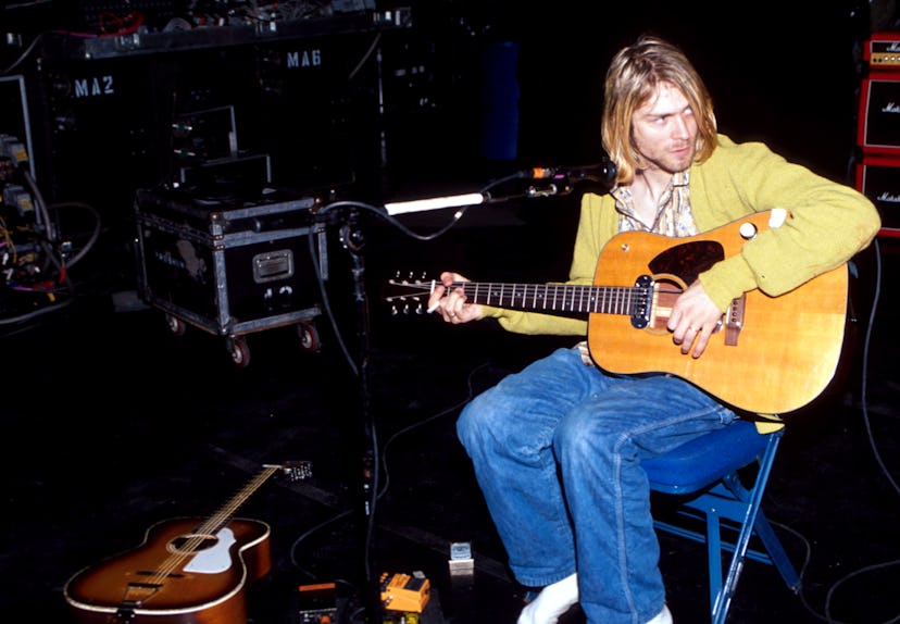 (NO TABLOIDS)    Kurt Cobain of Nirvana during Nirvana in New York, New York.  (Photo by Kevin Mazur...