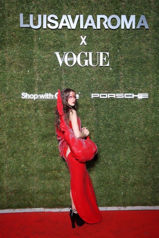 Julia Fox attends the photocall during LuisaViaRoma & British Vogue – Runway Icons.