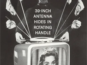 Using a photographic trick, multiple hands appear to demonstrate an adjustable and retractable TV an...