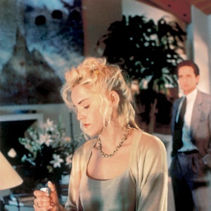 Sharon Stone and Michael Douglas on the set of Basic Instinct