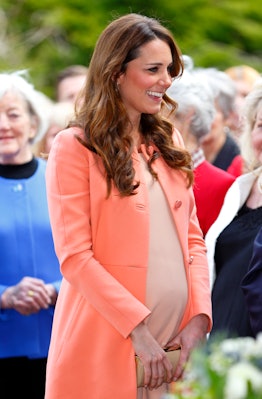 Kate Middleton pregnant 2013 peach coat
