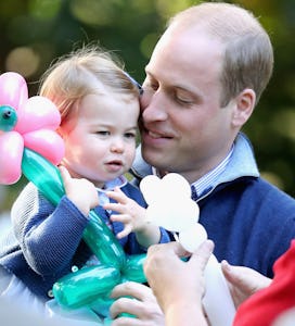 VICTORIA, BC - SEPTEMBER 29:  Princess Charlotte of Cambridge and Prince William, Duke of Cambridge ...