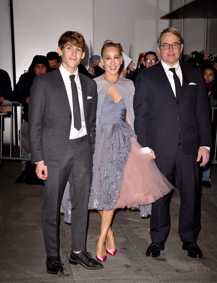 NEW YORK, NEW YORK - DECEMBER 08: James Wilkie Broderick, Sarah Jessica Parker and Matthew Broderick...