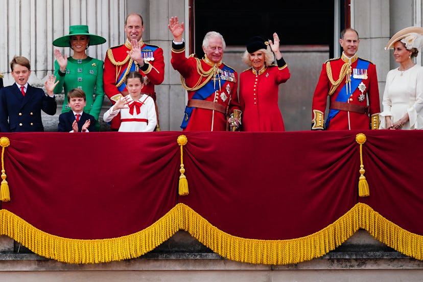 Prince George, Prince Louis, the Princess of Wales, the Prince of Wales, Princess Charlotte, King Ch...