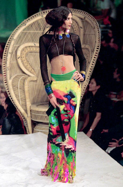 A model walks the runway during the Jean Paul Gaultier Ready to Wear Spring/Summer 2000 fashion show...