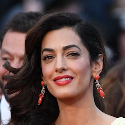Amal Clooney red lipstick at Cannes 2017