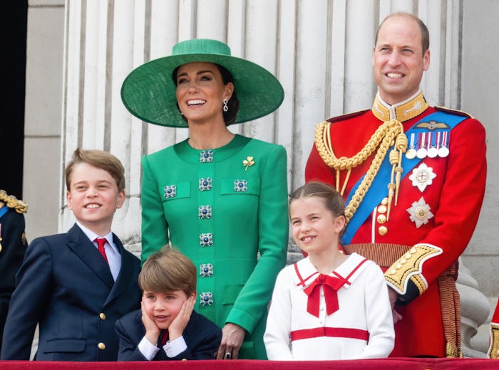 LONDON, ENGLAND - JUNE 17: Prince George of Wales, Prince Louis of Wales, Catherine, Princess of Wal...