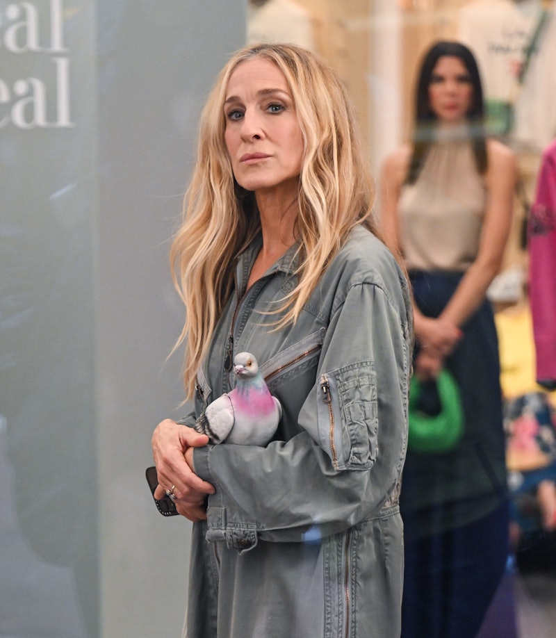 Carrie Bradshaw's Pigeon Bag in And Just Like That Season 2