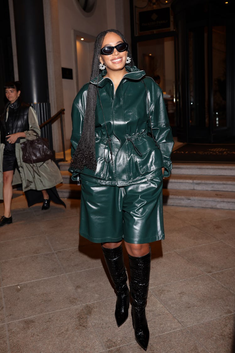 Solange Knowles is seen during Milan Fashion Week Womenswear Spring/Summer 2023.