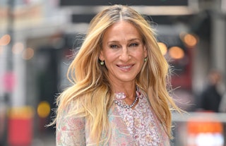 Sarah Jessica Parker arrives to ABC's "Good Morning America" in Times Square on June 08, 2023 in New...