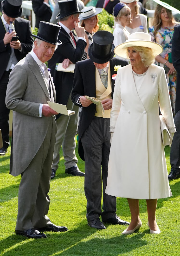 King Charles III and Queen Camilla during day one of Royal Ascot