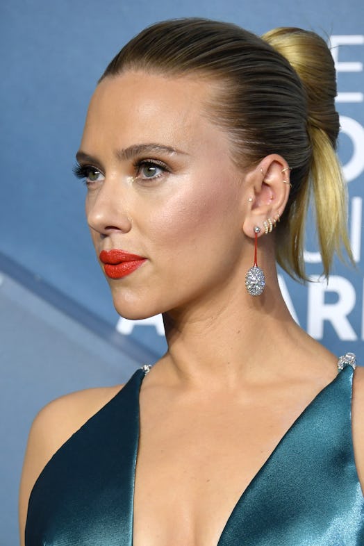 Scarlett Johansson cartilage and tragus piercing SAG 2020