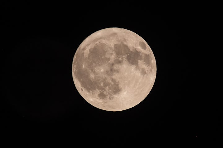 A full moon also known as June's Strawberry Moon.