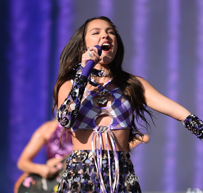 GLASTONBURY, ENGLAND - JUNE 25: Olivia Rodrigo performs on the Other Stage during day four of Glasto...