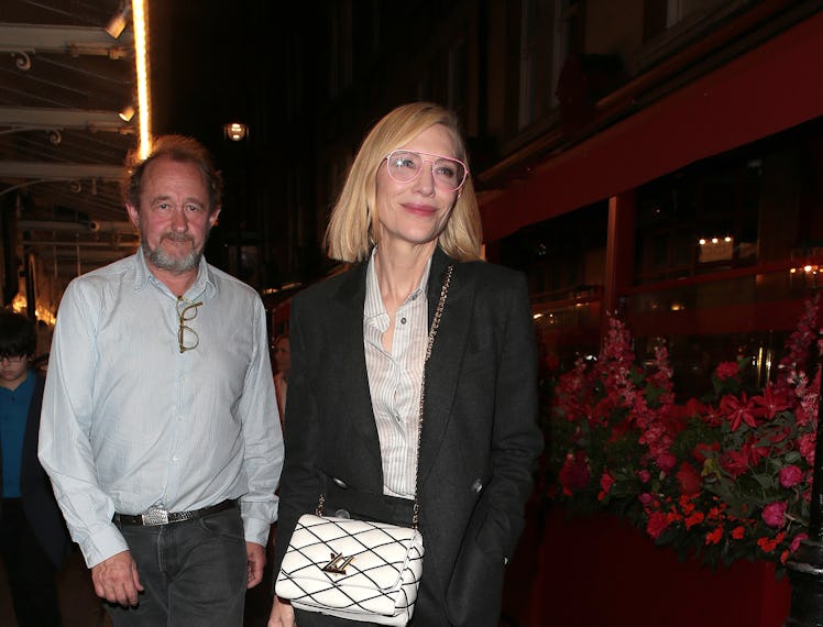 Andrew Upton and Cate Blanchett seen on a night out at J Sheekey restaurant in London, England.