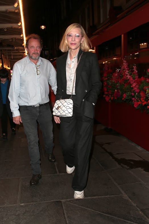 Andrew Upton and Cate Blanchett seen on a night out at J Sheekey restaurant on June 27, 2023 in Lond...
