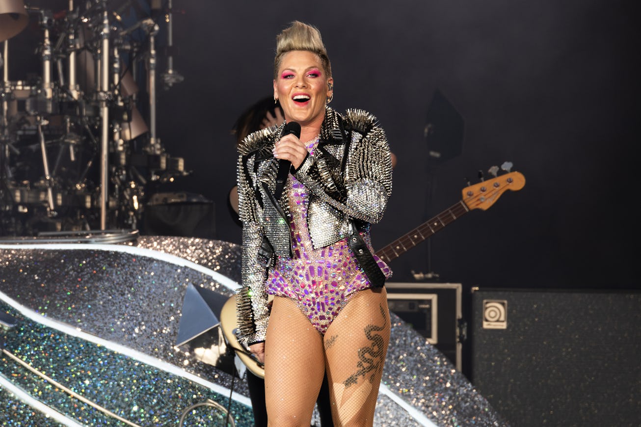 LONDON, ENGLAND - JUNE 24: P!NK performs at BST Hyde Park Festival 2023 at Hyde Park on June 24, 202...