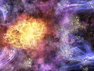 Digital illustration of the universe supernova and galaxies concept
