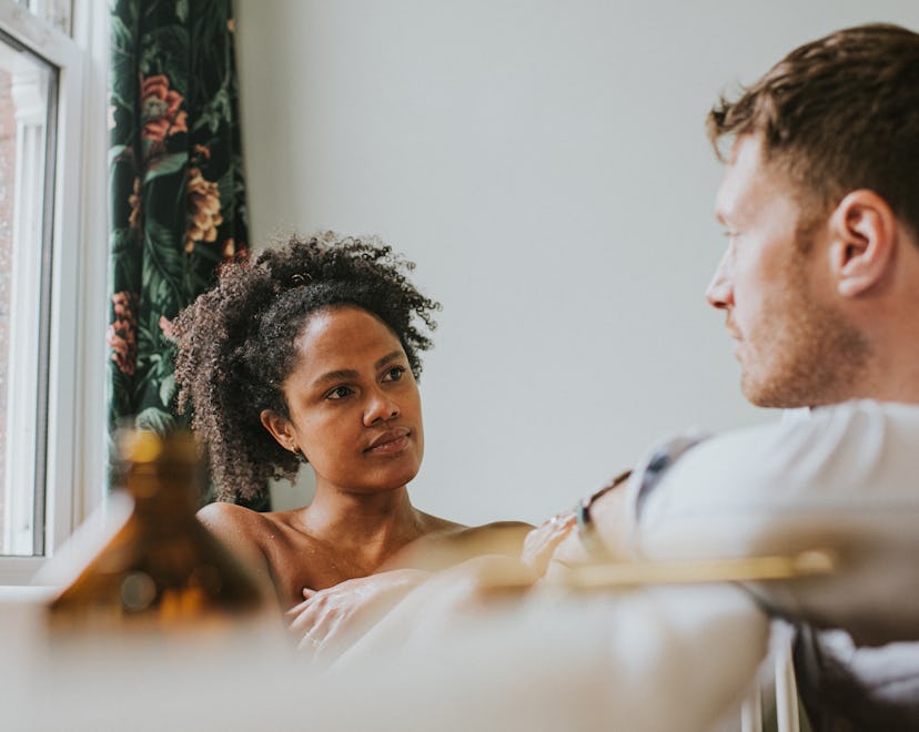 a couple talking in an article about high IQ relationship problems