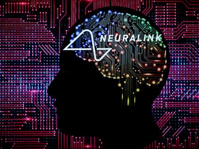 Neuralink displayed on mobile in this multiple exposure photo illustration. On 16 April 2023 in Brus...