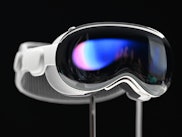Apple's new Vision Pro virtual reality headset is displayed during Apple's Worldwide Developers Conf...