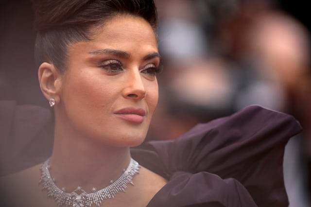 Salma Hayek attends the "Killers Of The Flower Moon" red carpet during the 76th annual Cannes film f...