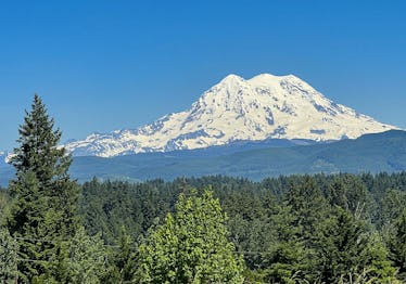 Mount Rainier viewed from Eatonville near Mt Rainier National Park on Tuesday, June 28 2022.
Ascend...