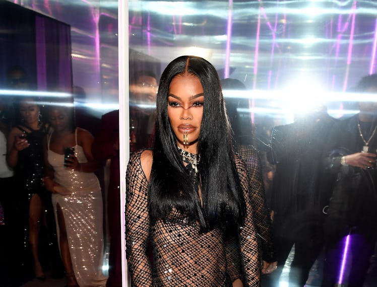 Teyana Taylor in sheer dress.