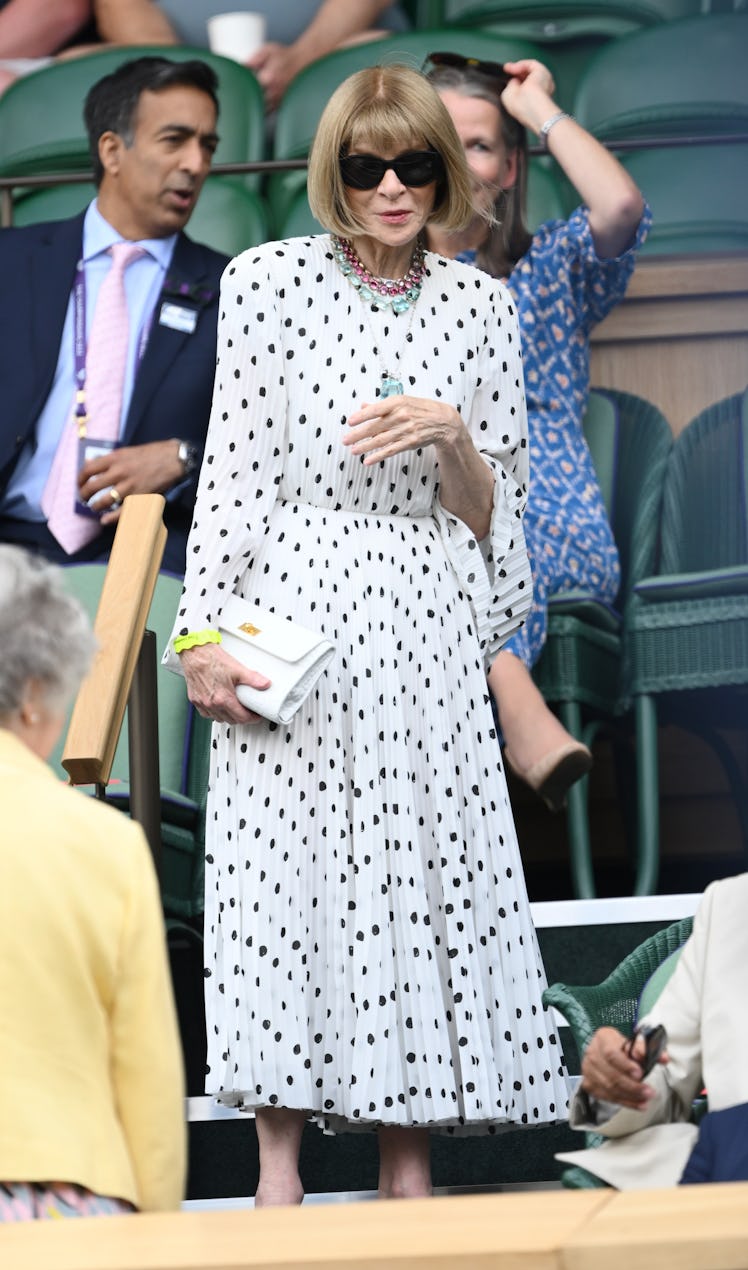 Anna Wintour attends day eight of the Wimbledon Tennis Championships 