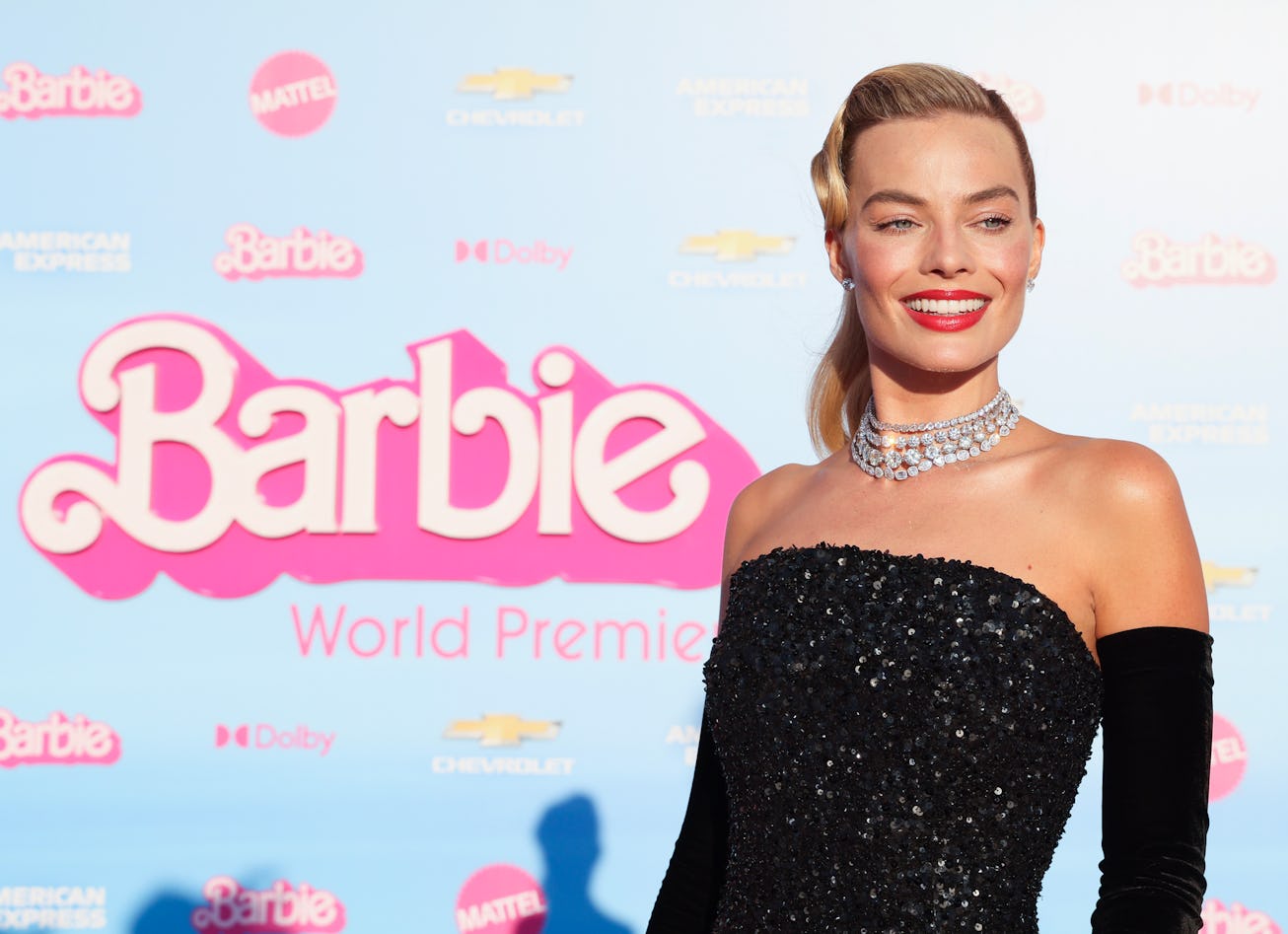 LOS ANGELES, CALIFORNIA - JULY 09: Margot Robbie attends the World Premiere of "Barbie" at Shrine Au...