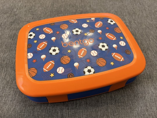 Bentgo child's lunch box on gray surface, Lafayette, California, August 31, 2022. Photo courtesy Sft...
