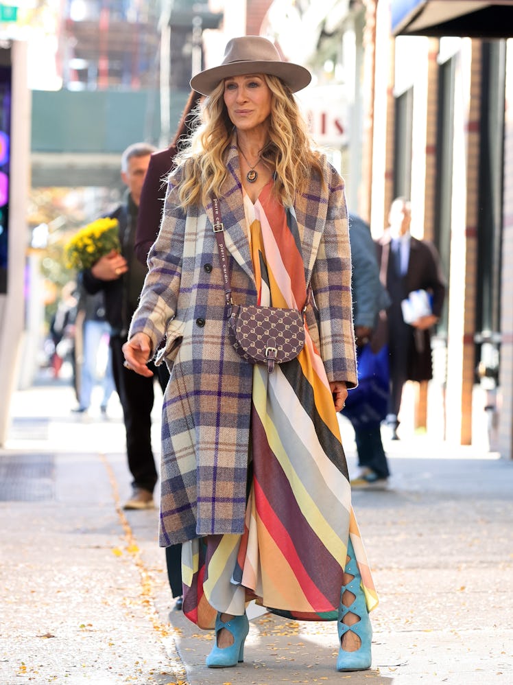 Sarah Jessica Parker is seen at film set of the 'And Just Like That' TV Series