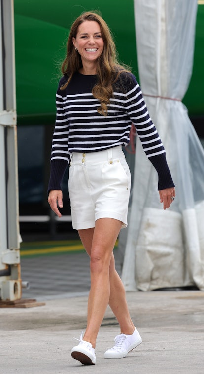 Kate Middleton is seen during her visit to the 1851 Trust and the Great Britain SailGP Team on July ...