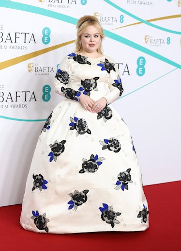 Nicola Coughlan attends the EE BAFTA Film Awards 2023 at The Royal Festival Hall
