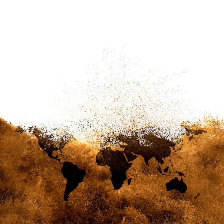 Digitally Generated Image of world map .